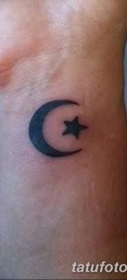 фото тату полумесяц со звездой от 26.06.2018 №056 — tattoo crescent with a — tatufoto.com