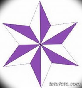 Фото тату: простая фиолетовая звезда с четкими линиями на белом фоне. Идеальный эскиз для любителей минимализма и ярких цветов.