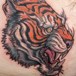 фото татуировка оскал тигра от 01.06.2018 №002 - tiger tattoo - tatufoto.com