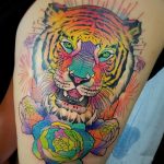 фото татуировка оскал тигра от 01.06.2018 №010 - tiger tattoo - tatufoto.com