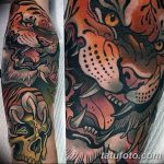 фото татуировка оскал тигра от 01.06.2018 №011 - tiger tattoo - tatufoto.com