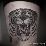 фото татуировка оскал тигра от 01.06.2018 №012 - tiger tattoo - tatufoto.com
