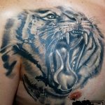 фото татуировка оскал тигра от 01.06.2018 №020 - tiger tattoo - tatufoto.com