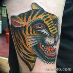 фото татуировка оскал тигра от 01.06.2018 №021 - tiger tattoo - tatufoto.com