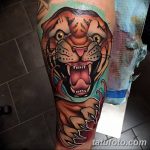 фото татуировка оскал тигра от 01.06.2018 №028 - tiger tattoo - tatufoto.com