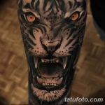 фото татуировка оскал тигра от 01.06.2018 №030 - tiger tattoo - tatufoto.com