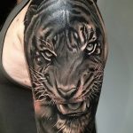 фото татуировка оскал тигра от 01.06.2018 №037 - tiger tattoo - tatufoto.com
