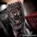 фото татуировка оскал тигра от 01.06.2018 №038 - tiger tattoo - tatufoto.com