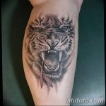 фото татуировка оскал тигра от 01.06.2018 №039 - tiger tattoo - tatufoto.com