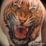 фото татуировка оскал тигра от 01.06.2018 №047 - tiger tattoo - tatufoto.com