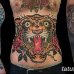 фото татуировка оскал тигра от 01.06.2018 №056 - tiger tattoo - tatufoto.com