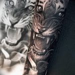 фото татуировка оскал тигра от 01.06.2018 №058 - tiger tattoo - tatufoto.com