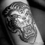 фото татуировка оскал тигра от 01.06.2018 №065 - tiger tattoo - tatufoto.com