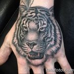фото татуировка оскал тигра от 01.06.2018 №076 - tiger tattoo - tatufoto.com