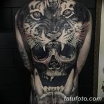 фото татуировка оскал тигра от 01.06.2018 №081 - tiger tattoo - tatufoto.com