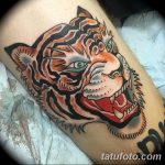 фото татуировка оскал тигра от 01.06.2018 №082 - tiger tattoo - tatufoto.com