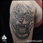 фото татуировка оскал тигра от 01.06.2018 №083 - tiger tattoo - tatufoto.com