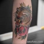 фото татуировка оскал тигра от 01.06.2018 №088 - tiger tattoo - tatufoto.com