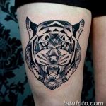 фото татуировка оскал тигра от 01.06.2018 №095 - tiger tattoo - tatufoto.com