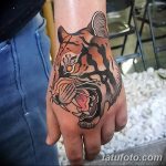 фото татуировка оскал тигра от 01.06.2018 №097 - tiger tattoo - tatufoto.com
