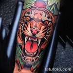 фото татуировка оскал тигра от 01.06.2018 №099 - tiger tattoo - tatufoto.com