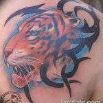фото татуировка оскал тигра от 01.06.2018 №101 - tiger tattoo - tatufoto.com