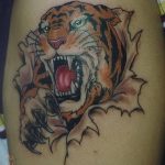 фото татуировка оскал тигра от 01.06.2018 №102 - tiger tattoo - tatufoto.com