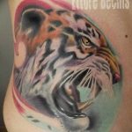 фото татуировка оскал тигра от 01.06.2018 №107 - tiger tattoo - tatufoto.com