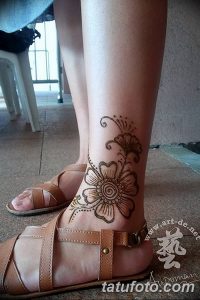 фото Мехенди на лодыжке от 13.07.2018 №122 - Mehendi on the ankle - tatufoto.com