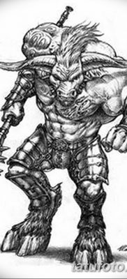фото тату Минотавр от 19.07.2018 №025 — Minotaur tattoo — tatufoto.com