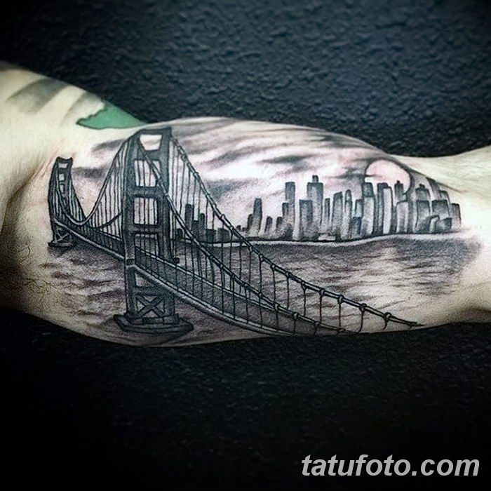 Tattoo places. Тату мост. Тату мост эскиз. Тату город. Тату строительная.