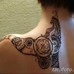 Фото Мехенди на шее от 02.08.2018 №039 - Mehendi on the neck - tatufoto.com