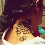 Фото Мехенди на шее от 02.08.2018 №151 - Mehendi on the neck - tatufoto.com