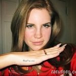 Фото Тату Ланы Дель Рей от 02.08.2018 №003 - Tattoo of Lana Del Rey - tatufoto.com