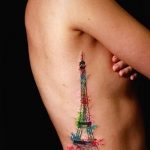 Фото тату Эйфелева башня 22.08.2018 №054 - tattoo The Eiffel Tower - tatufoto.com