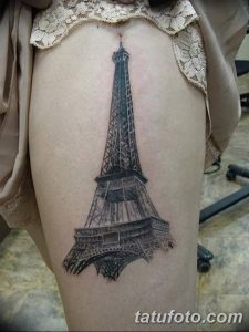 Фото тату Эйфелева башня 22.08.2018 №084 - tattoo The Eiffel Tower - tatufoto.com