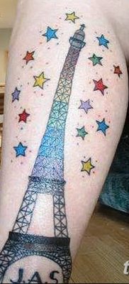 Фото тату Эйфелева башня 22.08.2018 №089 — tattoo The Eiffel Tower — tatufoto.com
