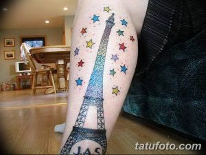 Фото тату Эйфелева башня 22.08.2018 №089 - tattoo The Eiffel Tower - tatufoto.com