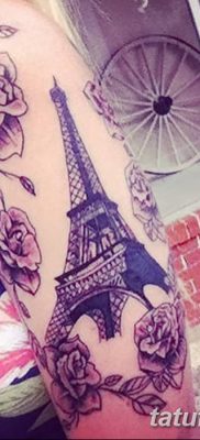 Фото тату Эйфелева башня 22.08.2018 №098 — tattoo The Eiffel Tower — tatufoto.com