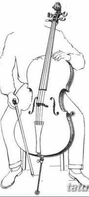 Фото тату виолончель от 04.08.2018 №052 — tattoo cello — tatufoto.com