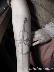 Фото тату виолончель от 04.08.2018 №066 - tattoo cello - tatufoto.com