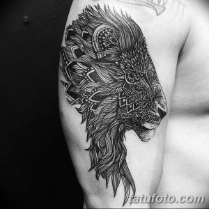 Фото тату голова льва от 08.08.2018 №137 - tattoo head of a lion - tatufoto.com