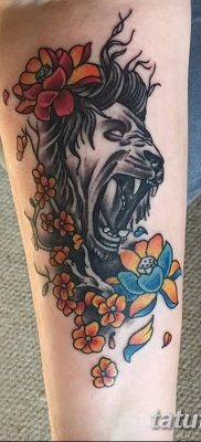 Фото тату голова льва от 08.08.2018 №138 — tattoo head of a lion — tatufoto.com