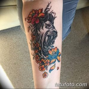 Фото тату голова льва от 08.08.2018 №138 - tattoo head of a lion - tatufoto.com