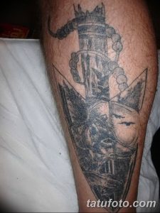 Фото тату копье 22.08.2018 №048 - spear tattoo - tatufoto.com
