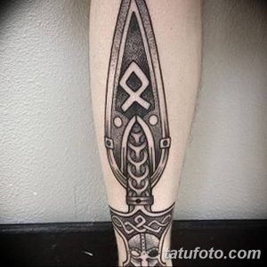 Фото тату копье 22.08.2018 №050 - spear tattoo - tatufoto.com