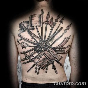 Фото тату копье 22.08.2018 №052 - spear tattoo - tatufoto.com