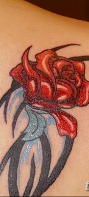Фото тату красная роза от 08.08.2018 №083 — red rose tattoo — tatufoto.com
