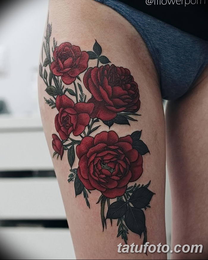 Фото тату красная роза от 08.08.2018 №215 - red rose tattoo - tatufoto.com