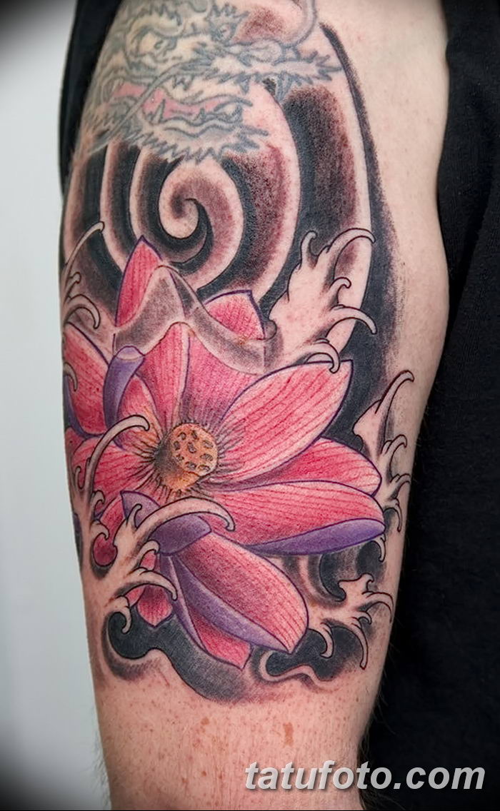 Фото тату лотос для девушки от 07.08.2018 №027 — lotus tattoo for girl — tatufoto.com